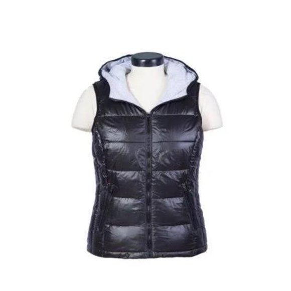 Tangerine Hooded Puffer Vest - Picture 1 of 6